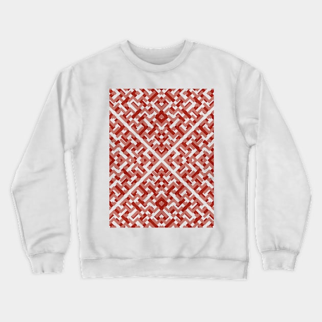 Ruby Maze Geometric Pattern Crewneck Sweatshirt by Tobe_Fonseca